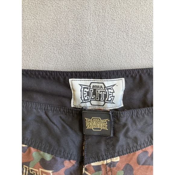 MMA Elite Black Camo Shorts Sz 2XL XXL Hook and Loop Drawstring Boxing Fighting - Picture 4 of 13